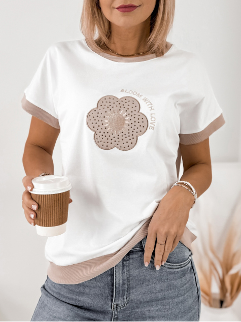 BLUSE VOLAN WEISS