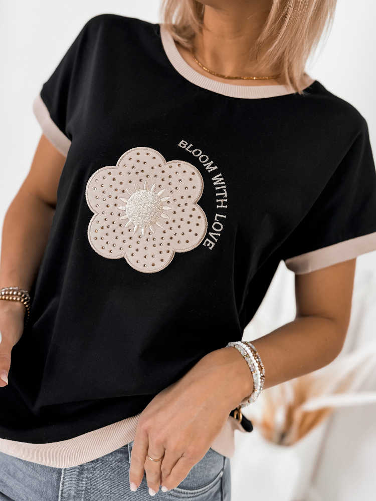 BLUSE VOLAN SCHWARZ