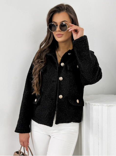 JACKE BOUCLE XAVIA SCHWARZ