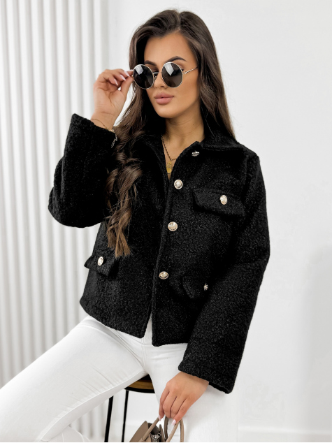 JACKE BOUCLE XAVIA SCHWARZ