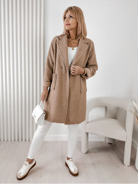 COAT BOUCLE MELINDA DARK BEIGE