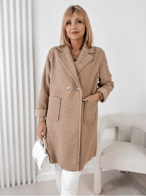 COAT BOUCLE MELINDA DARK BEIGE