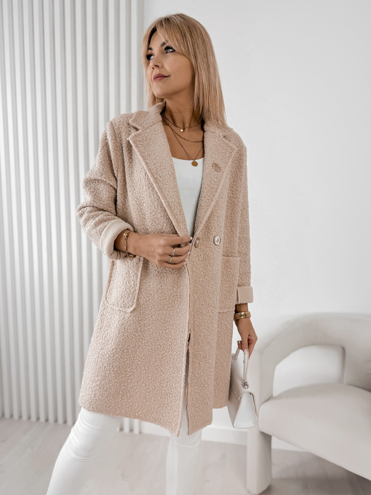 KABÁT BOUCLE MELINDA BÉŽOVÝ