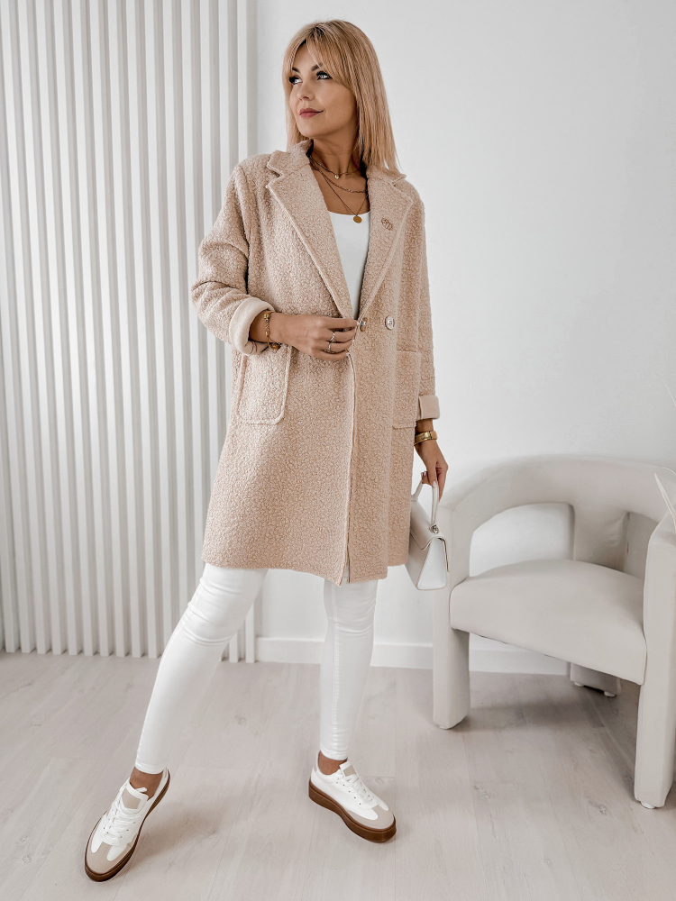 KABÁT BOUCLE MELINDA BÉŽOVÝ