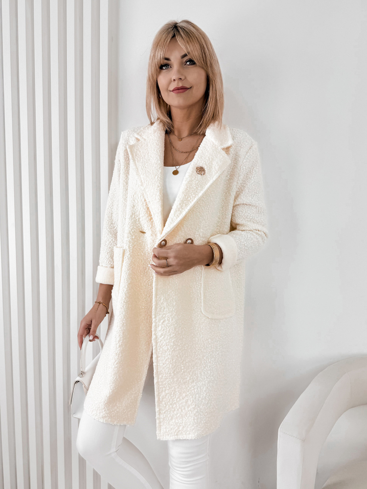 KABÁT BOUCLE MELINDA EKRU