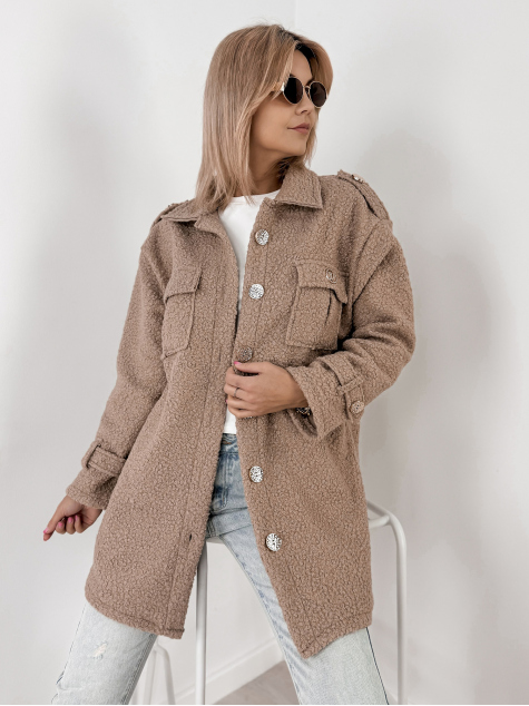 MANTEAU BOUCLE ELINNA BEIGE...