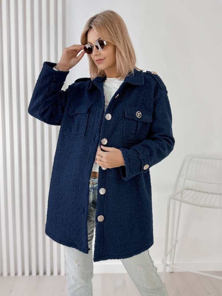 COAT BOUCLE ELINNA NAVY BLUE
