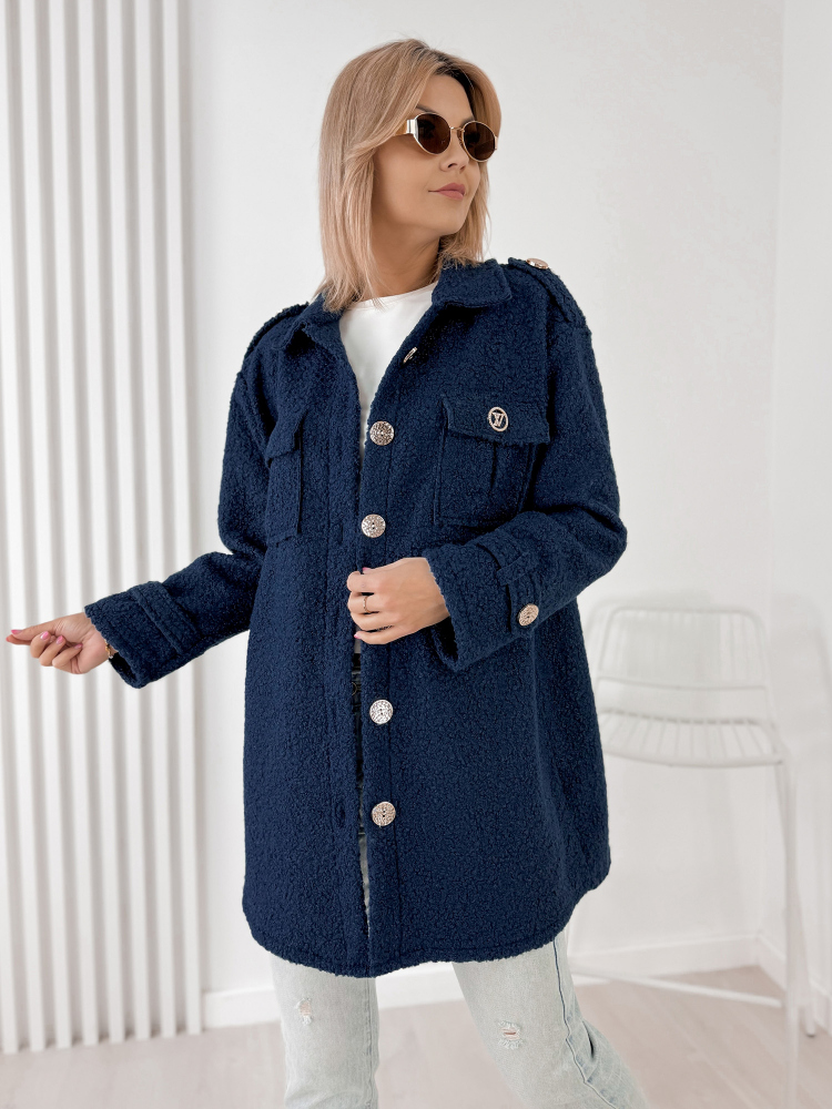 COAT BOUCLE ELINNA NAVY BLUE