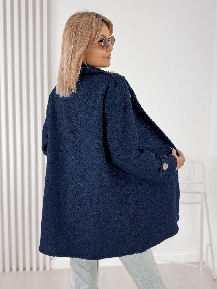 PALTON BOUCLE ELINNA ALBASTRU MARIN
