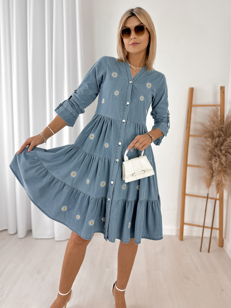 KLEID REGGINA JEANSBLAU