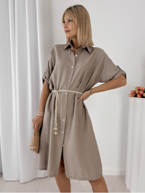 DRESS POULIA DARK BEIGE