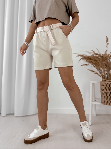 PANTALONI SCURTI FARISYA BEJ