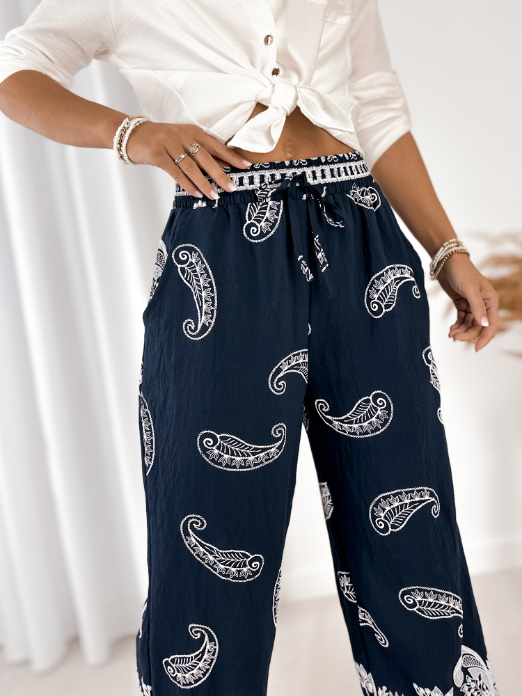 PANTALON VELMIRA BLEU MARINE