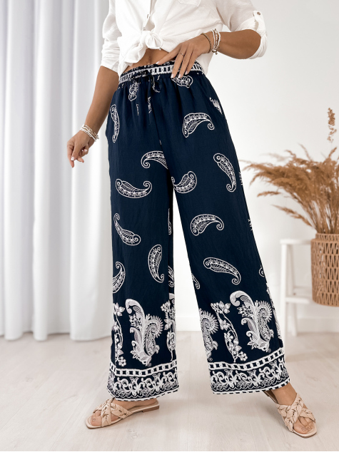 PANTALON VELMIRA BLEU MARINE
