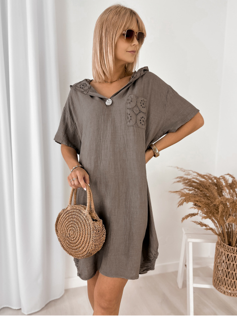 DRESS ALVOREA DARK BEIGE