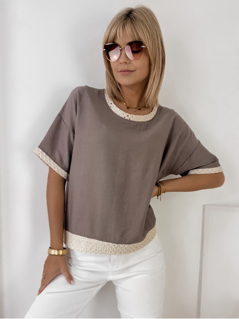 BLUSE CERELIA DUNKELBEIGE