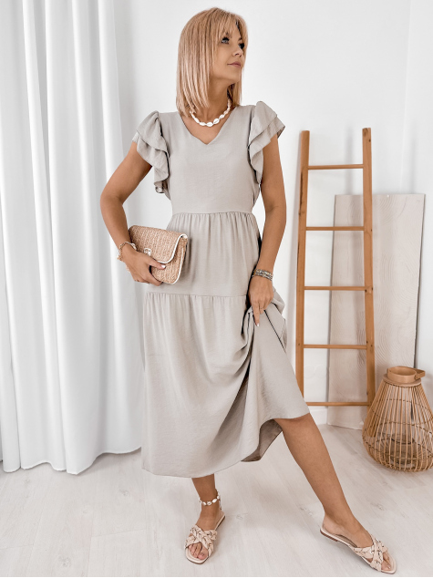 DRESS ISKARA DARK BEIGE