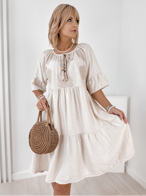 KLEID ARIZENA BEIGE