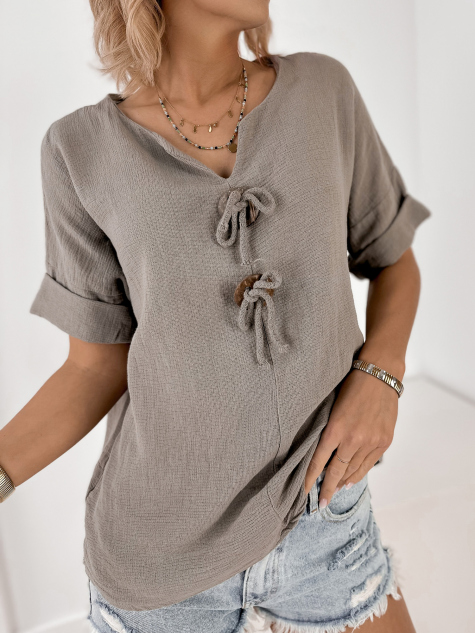 BLUSE TERENZA DUNKELBEIGE