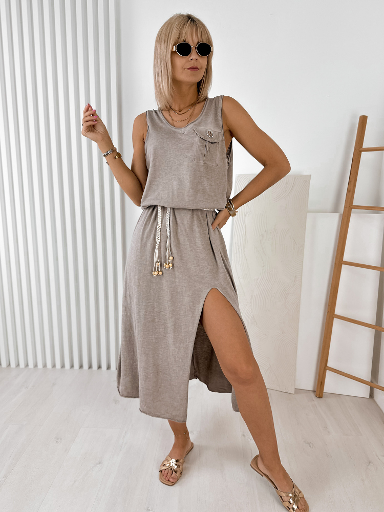 ROBE TREVONA BEIGE FONCÉ
