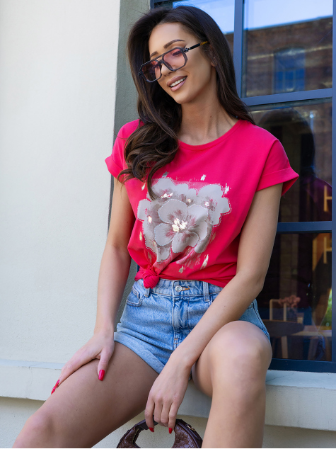 BLUSE JORALISA HIMBEERROTE