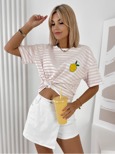 BLOUSE CITRON ROSE POUDRE