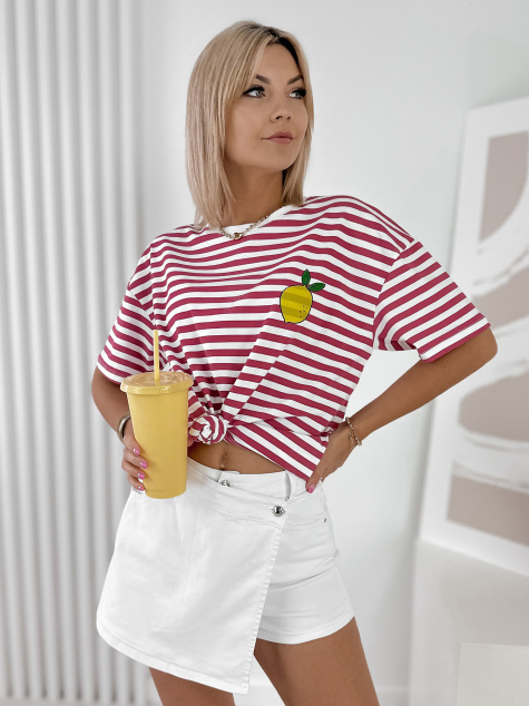 BLOUSE CITRON FRAMBOISE