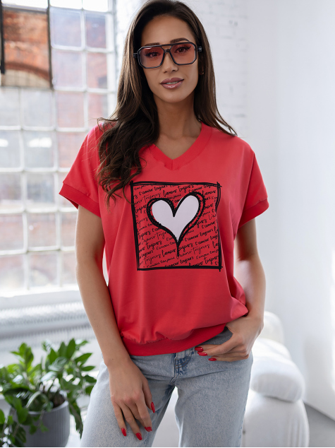 BLUSE ELZANI HIMBEERROTE