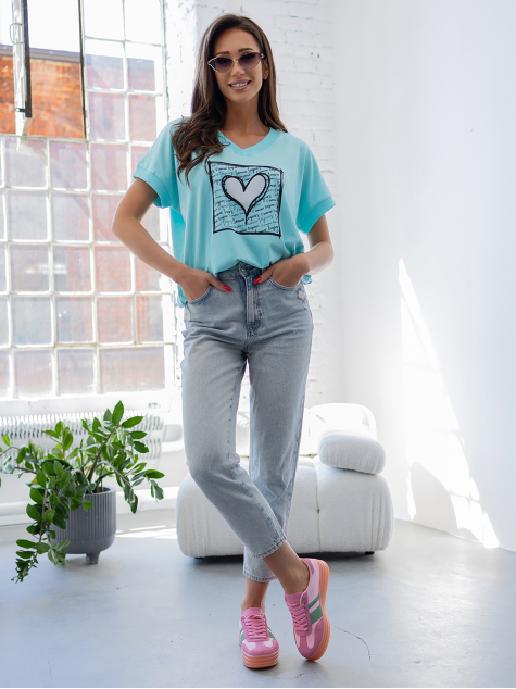 BLUSE ELZANI MINTFARBENE