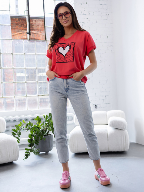 BLUSE ELZANI HIMBEERROTE