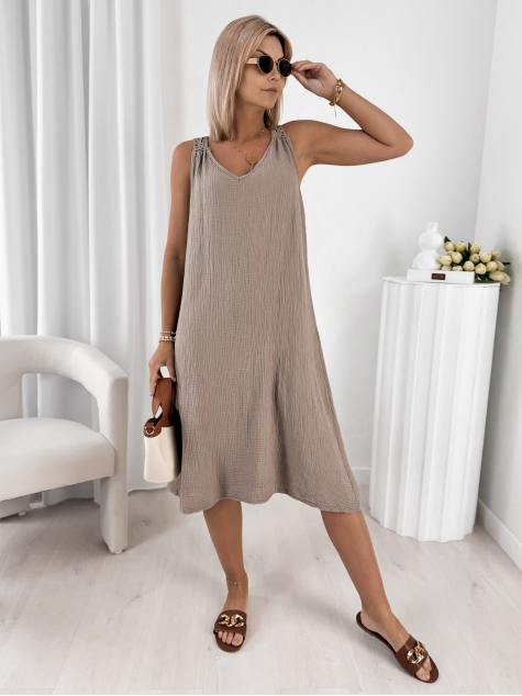 DRESS BORJA DARK BEIGE