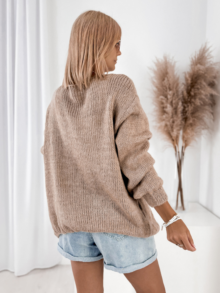 CARDIGAN ANTILA BEIGE FONCÉ