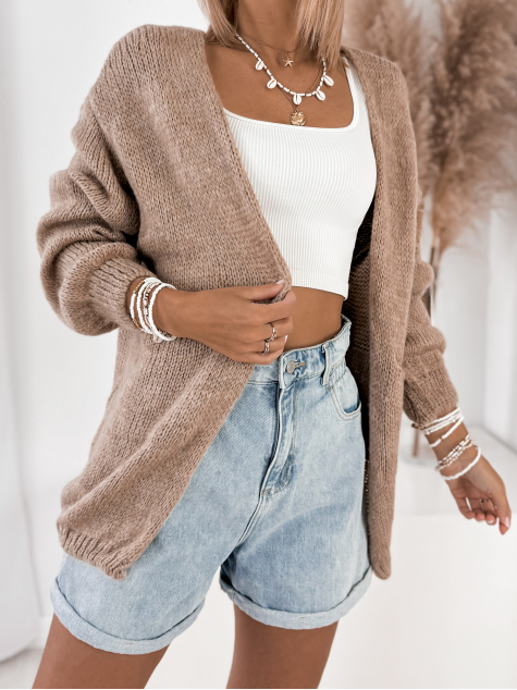 CARDIGAN ANTILA BEIGE FONCÉ
