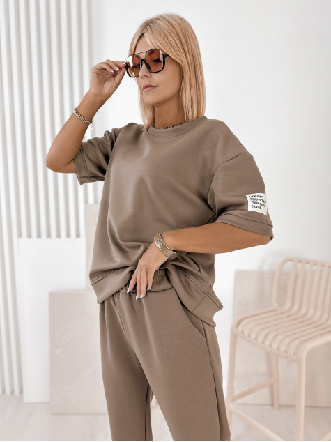 SET FOSCA KLEID DUNKELBEIGER