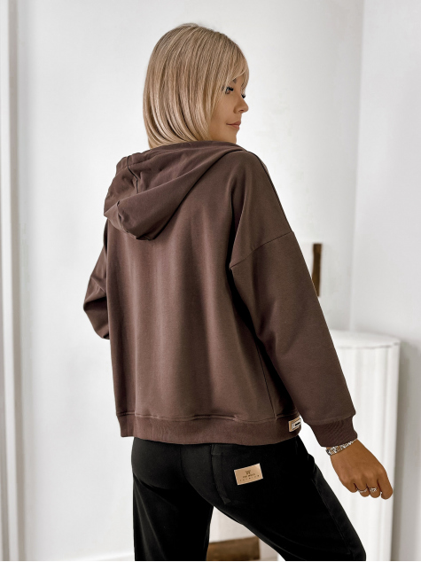 SWEATSHIRT DARK BROWN RUNE