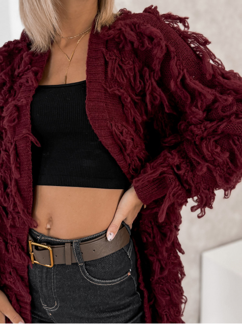 CARDIGAN RAVISSE BORDEAUX