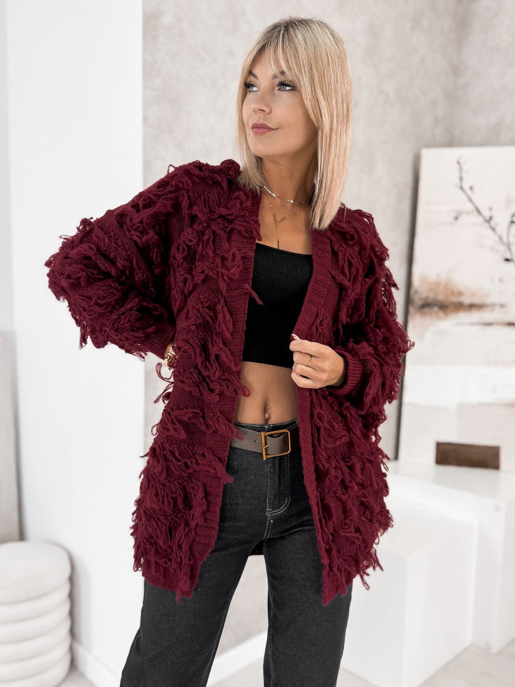 CARDIGAN RAVISSE BORDEAUX