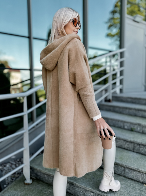 MANTEL ALPAKA CESIRA KARAMELLFARBENER