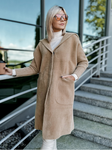 MANTEL ALPAKA CESIRA KARAMELLPRUUN