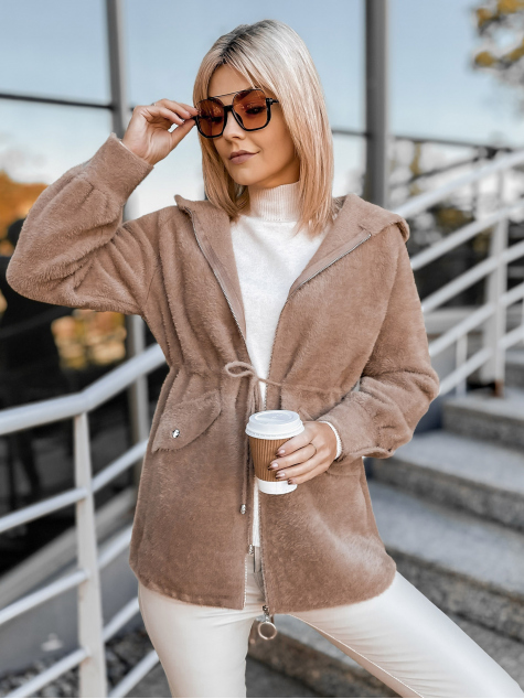 MANTEAU ALPAKA ORRIS BEIGE FONCÉ