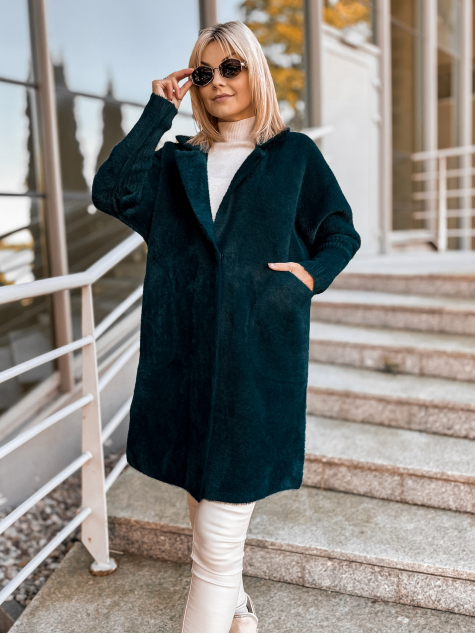 MANTEAU ALPAKA REIL VERT