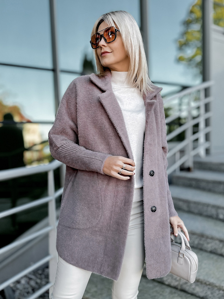 MANTEAU ALPAGA OREO VIOLET FONCÉ