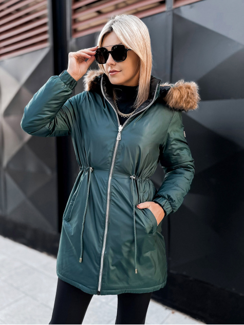 VESTE REVERSIBLE SUELIA VERT-NOIR