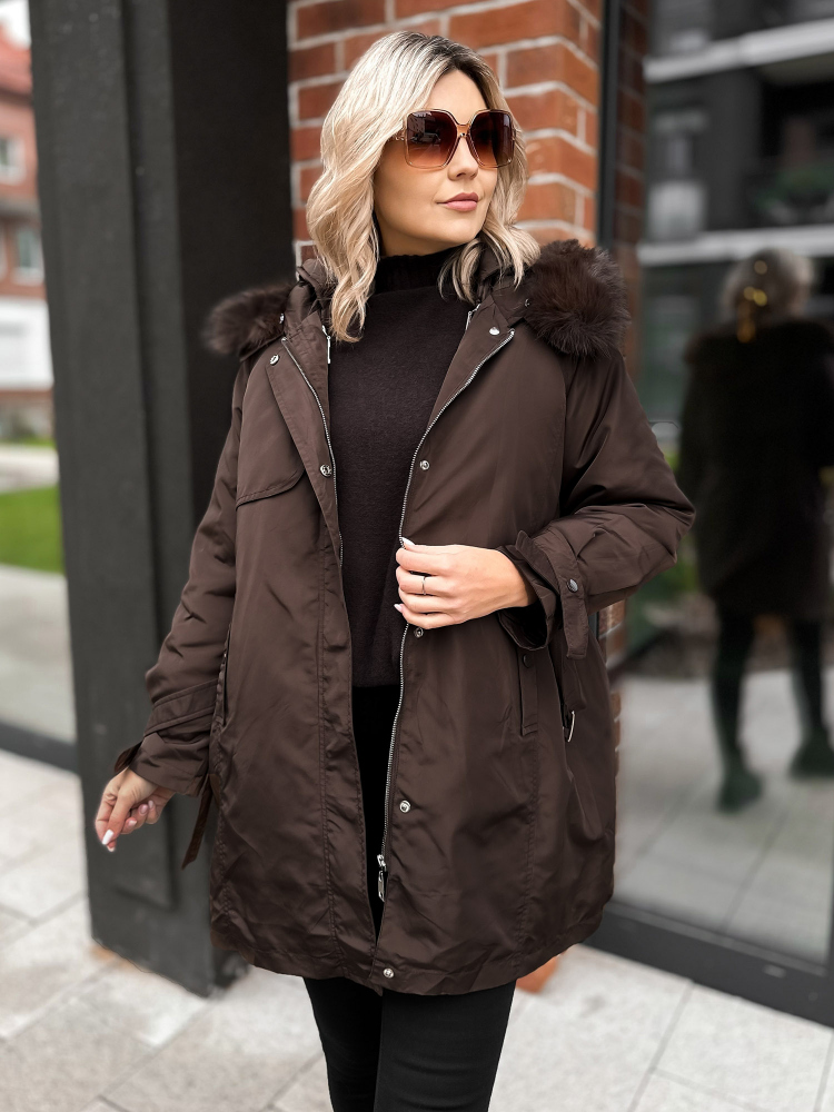 VESTE AVEC DOUBLURE EN ETTIE BRUN