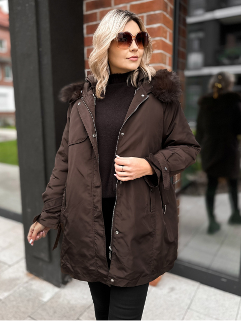JACKET WITH ETTIE UNDERLINING BROWN