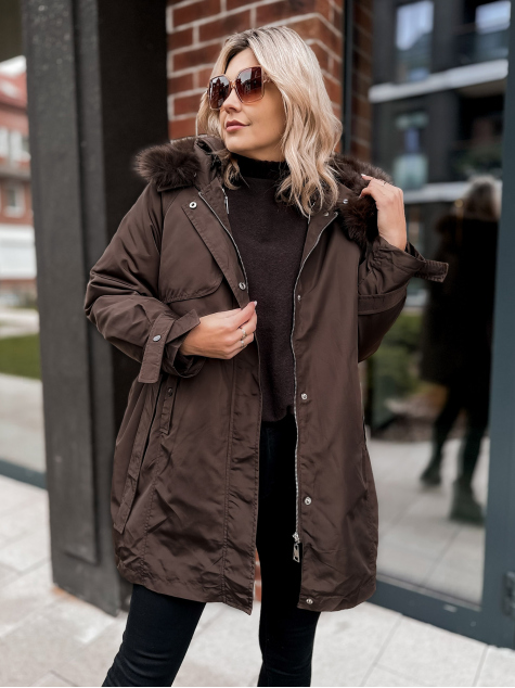 VESTE AVEC DOUBLURE EN ETTIE BRUN