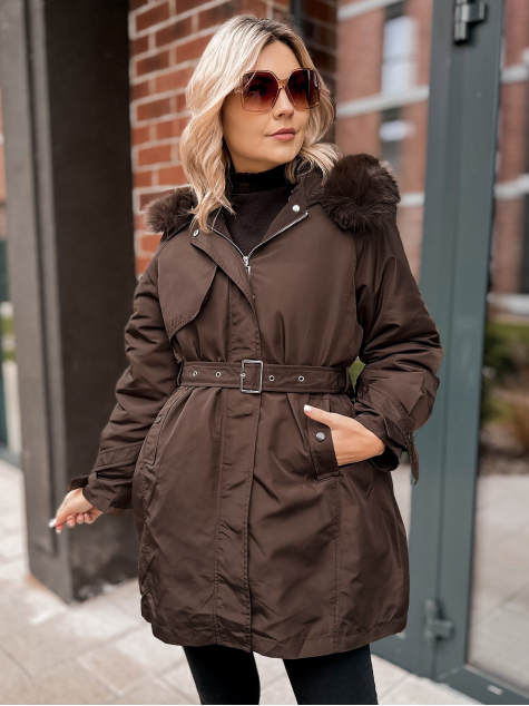 VESTE AVEC DOUBLURE EN ETTIE BRUN
