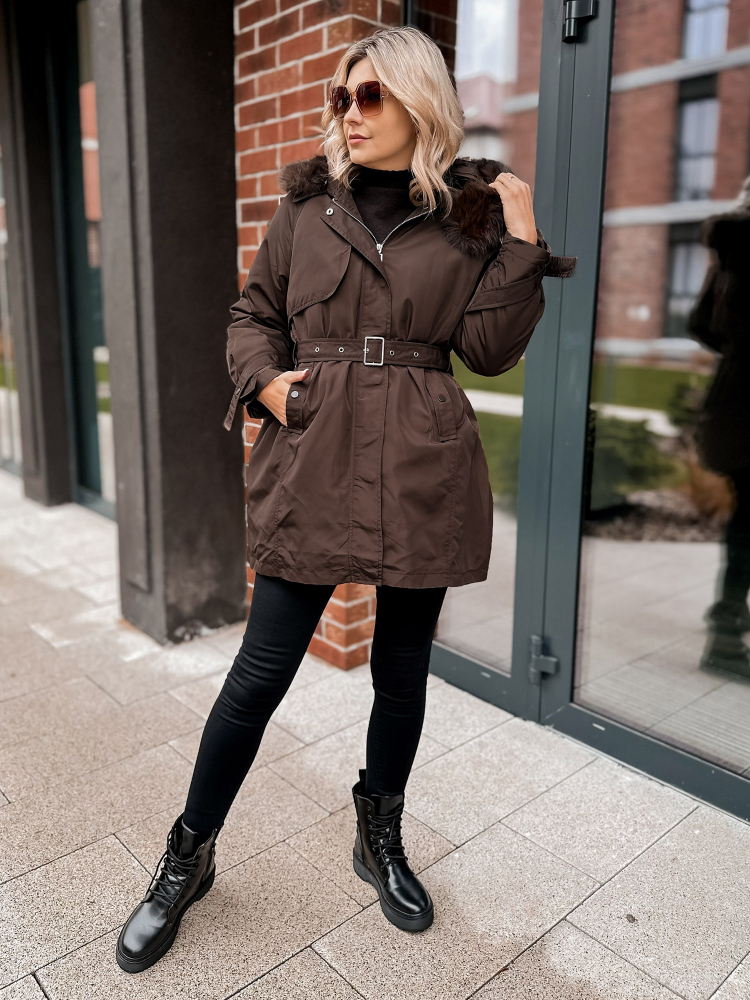 VESTE AVEC DOUBLURE EN ETTIE BRUN