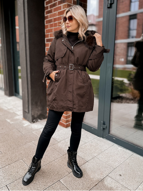 VESTE AVEC DOUBLURE EN ETTIE BRUN