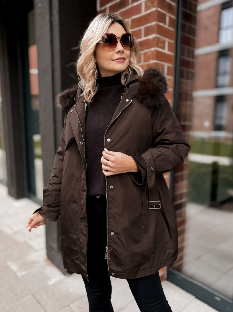 JACKET WITH ETTIE UNDERLINING BROWN